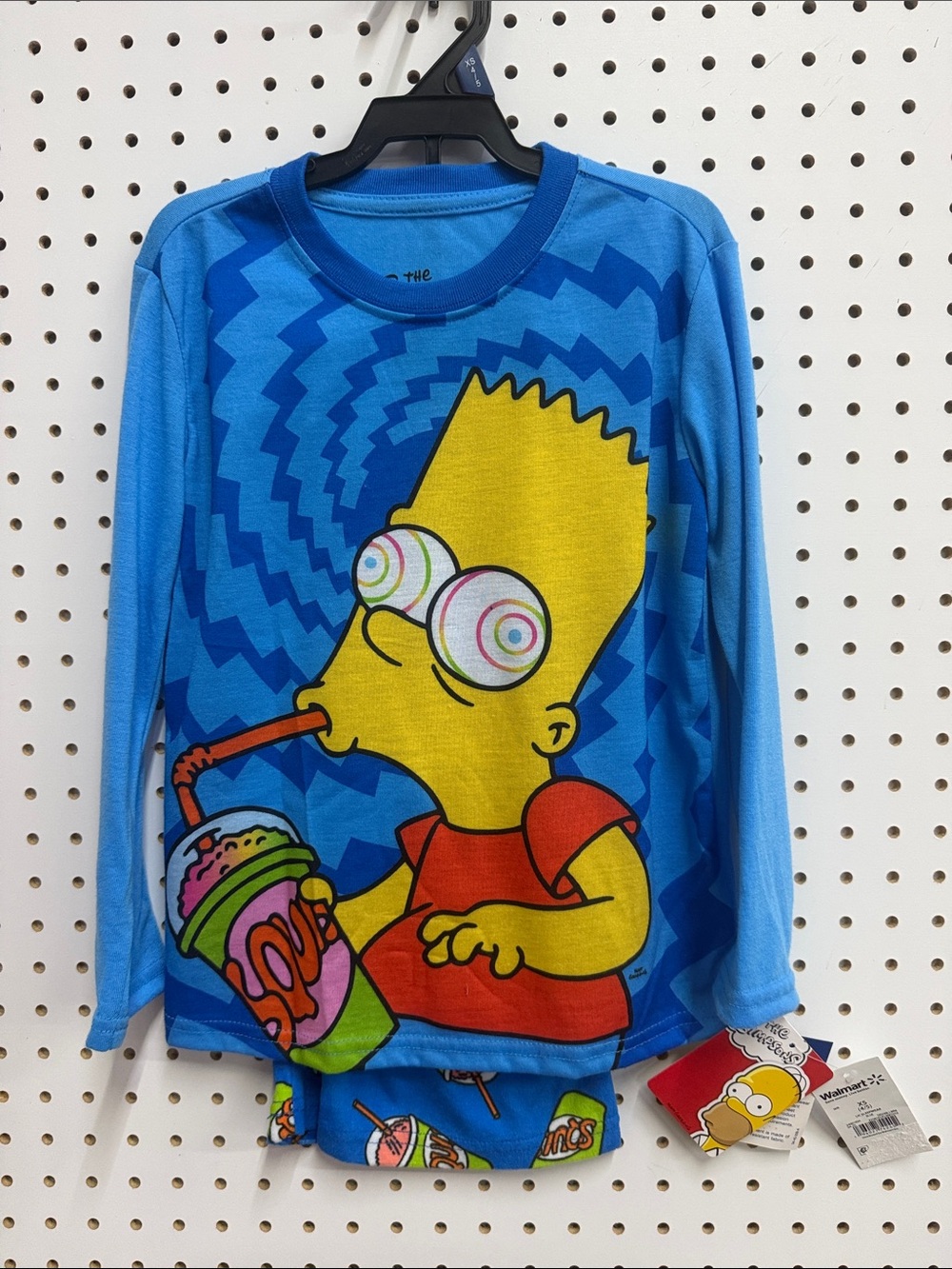 Kids Blue Bart Simpson Long-Sleeve Pajama Top and Pants Set